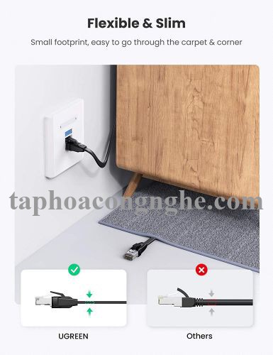 Ugreen 10979 0.5M CAT8 U-FTP 2000Mhz 30AWG cáp mạng màu đen 50cm NW134 30010979